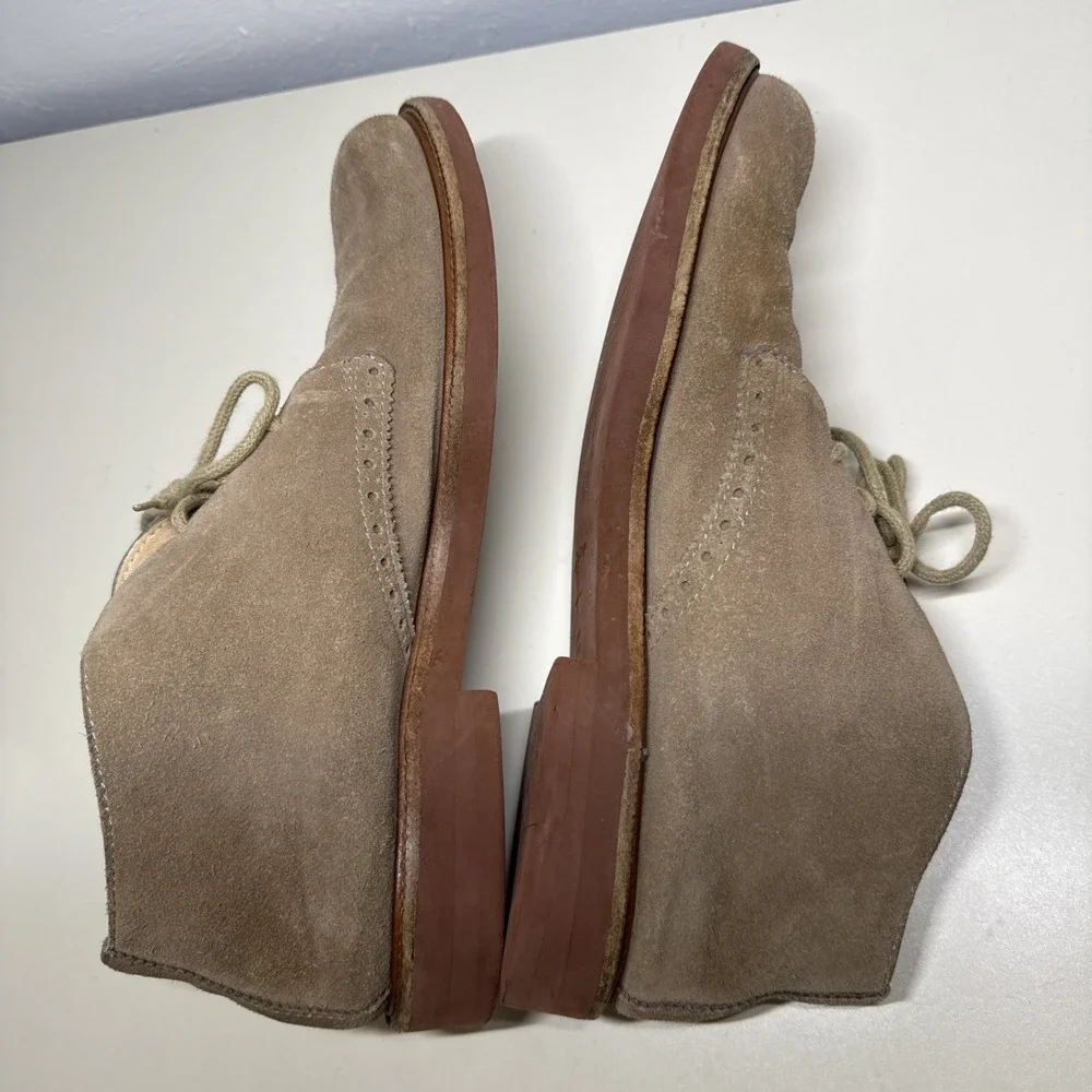 Ermenegildo Zegna Beige Suede Lace Up Chukka Boots A2686X - Men's Size 9,5 US